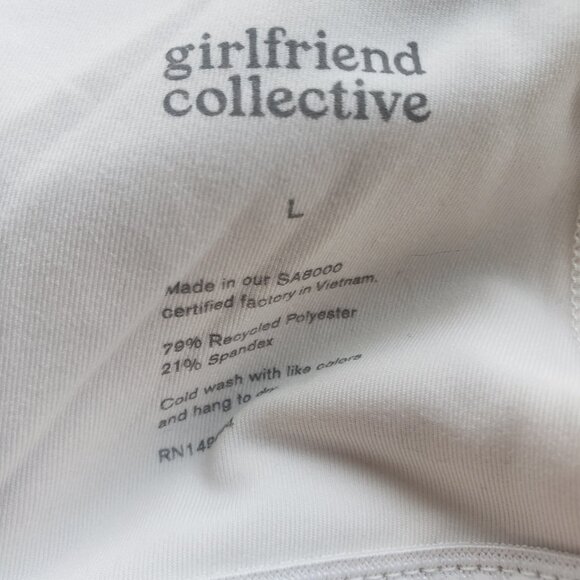Girlfriend Collective size Large White Bra Top Cropped - Picture 4 of 4